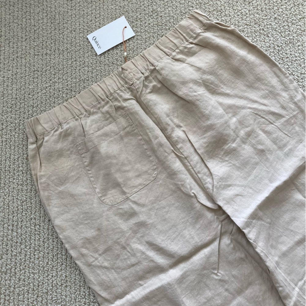NEW Quince 100% European Linen Pants Trousers Size Large Flax Beige Tan NWT - Picture 15 of 16